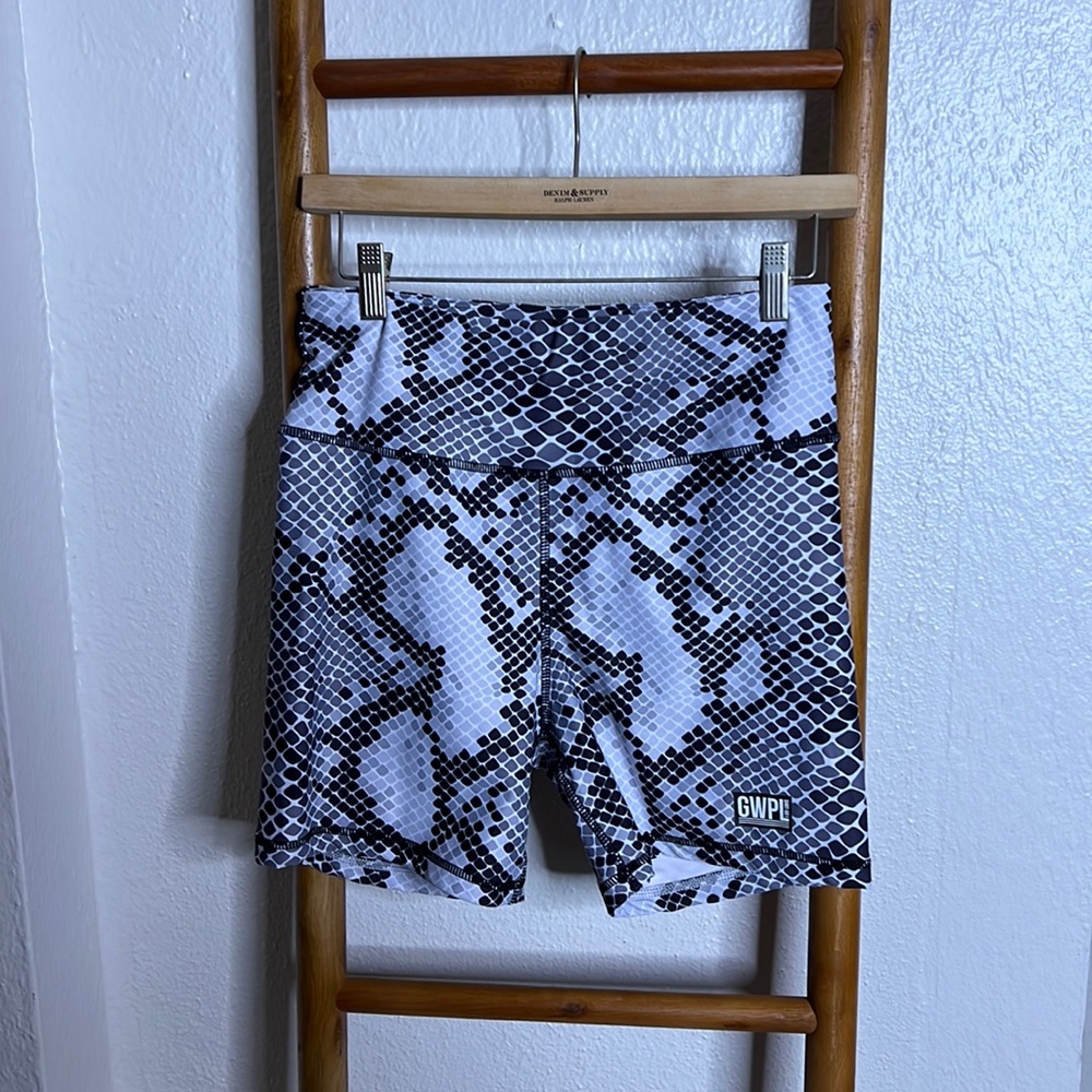 Snake skin athletic biker shorts